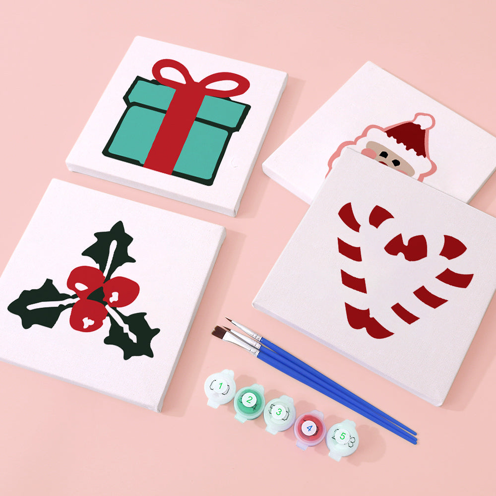 Holiday Treasures 4 Pack Mini Paint by Numbers Kit