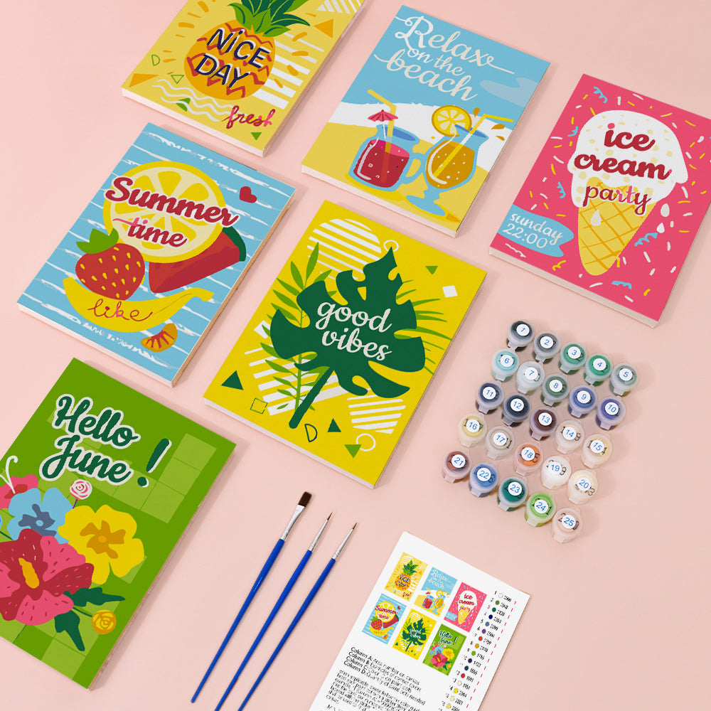 Hello June 6 Pack Mini Paint by Numbers Kit