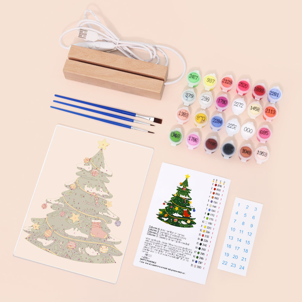 LED Christmas Tree Paint by Numbers