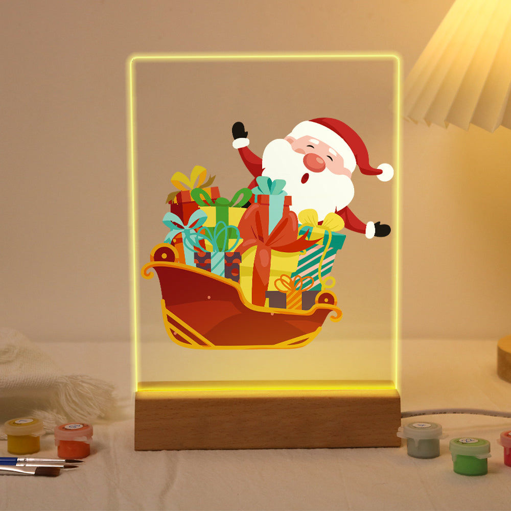LED Santa on Sleigh Paint by Numbers