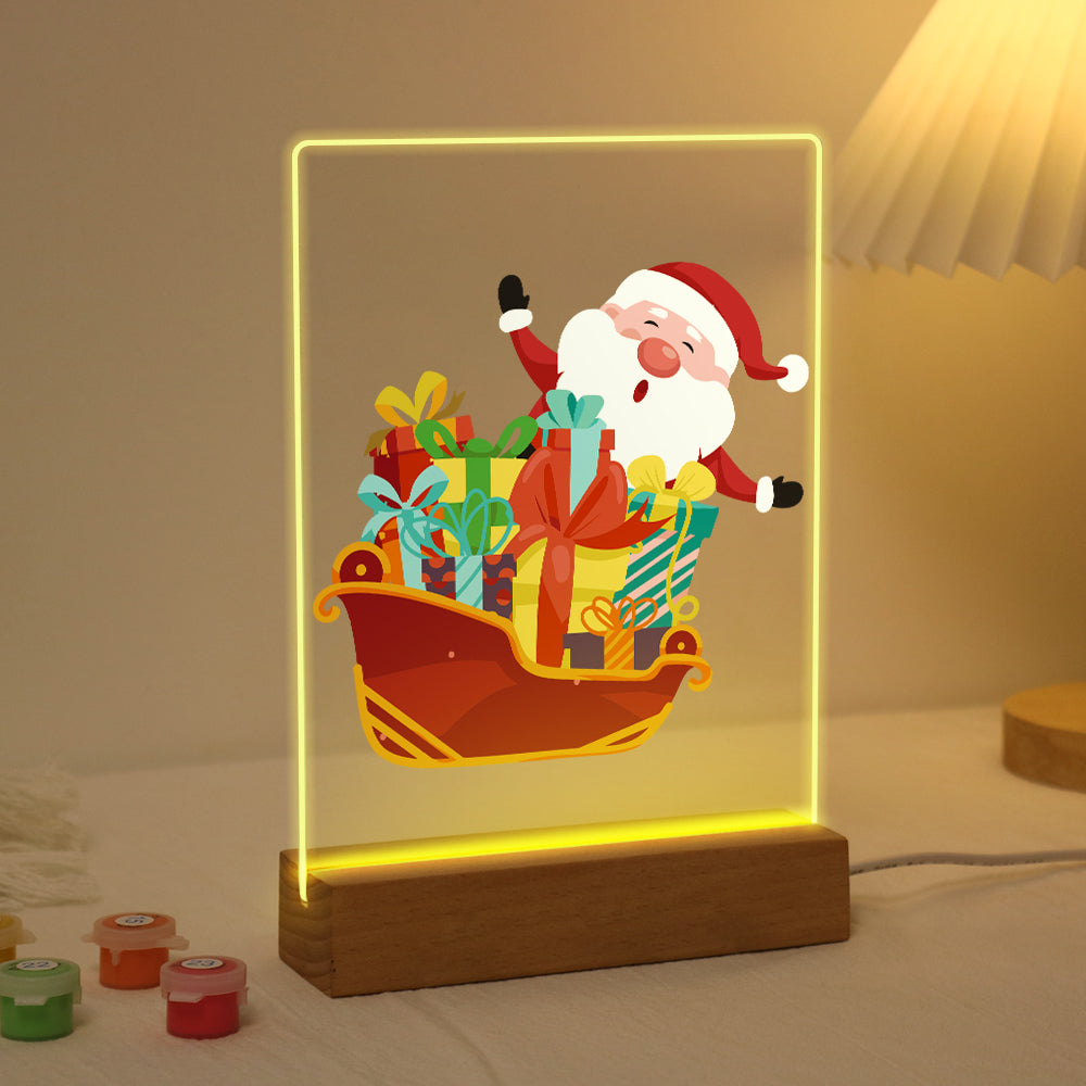 LED Santa on Sleigh Paint by Numbers