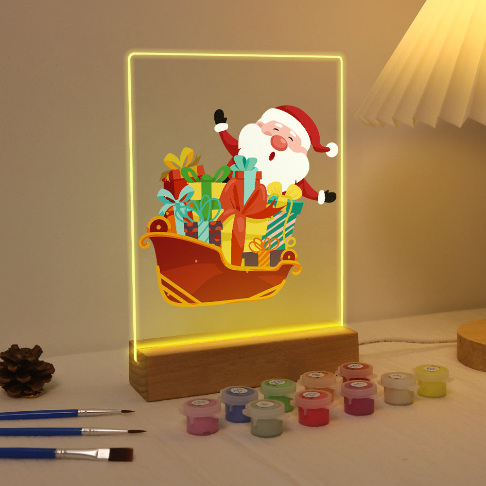 LED Santa on Sleigh Paint by Numbers