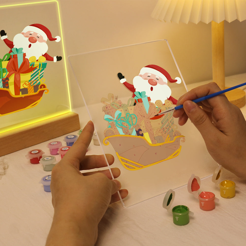 LED Santa on Sleigh Paint by Numbers