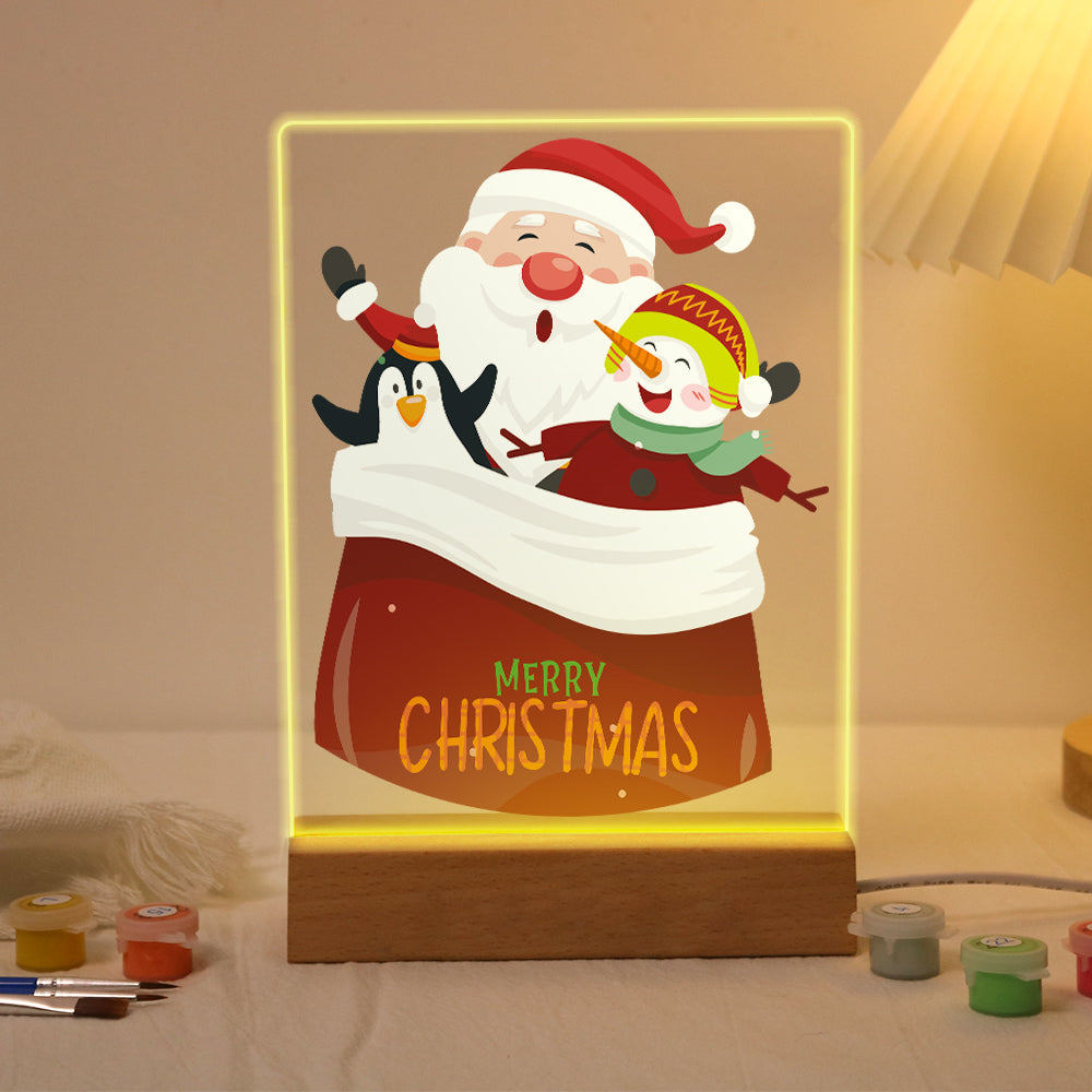 LED Santa with Elves Paint by Numbers