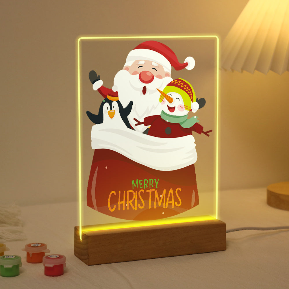 LED Santa with Elves Paint by Numbers