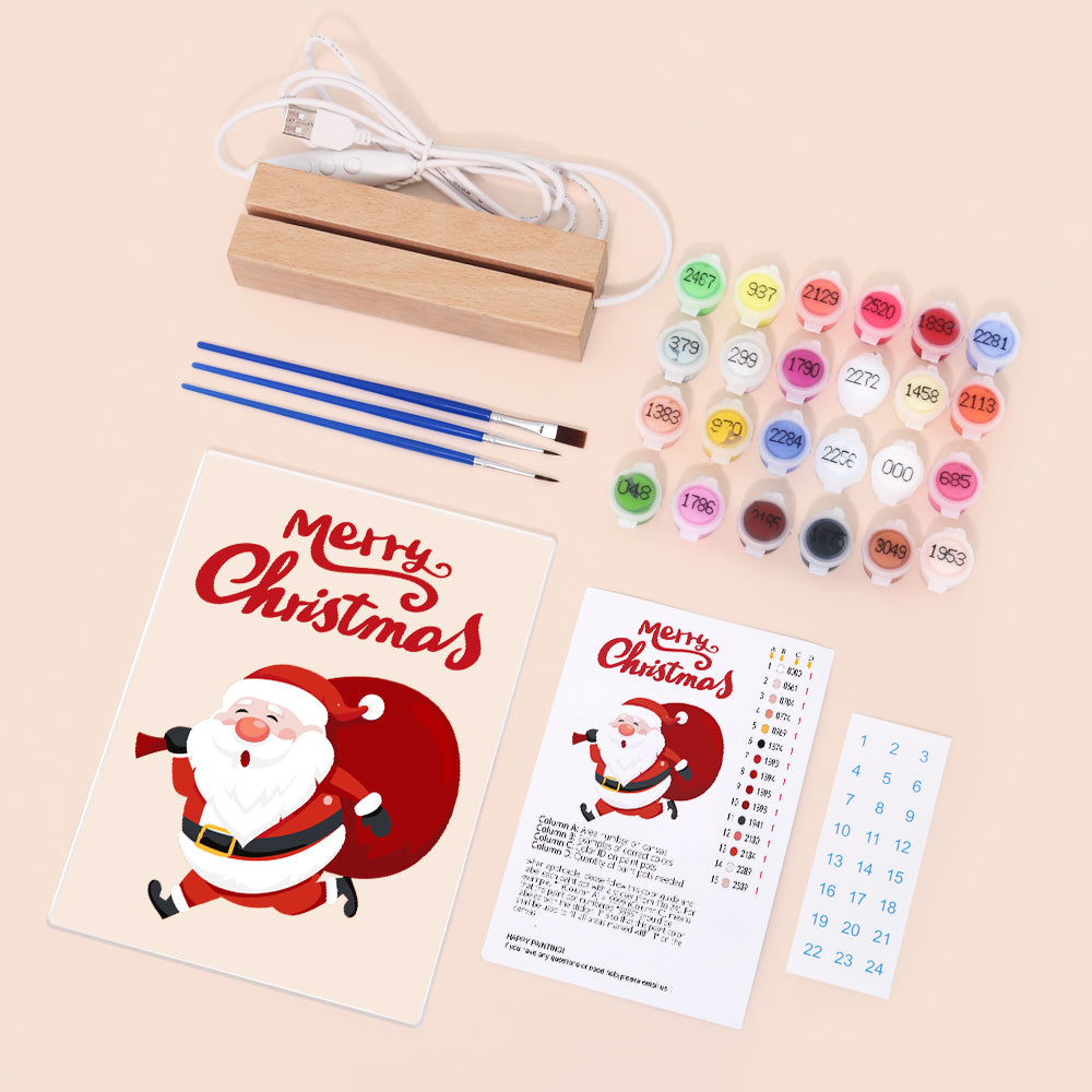 LED Santa with Gifts Paint by Numbers
