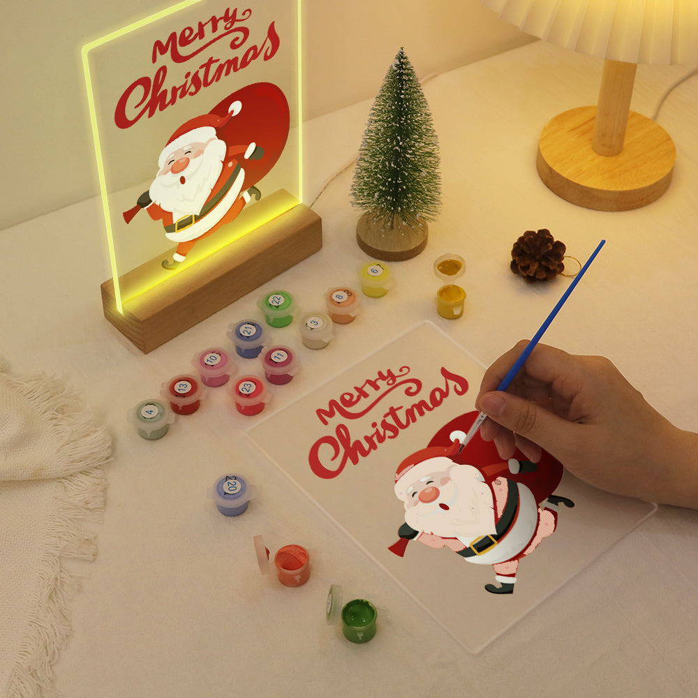 LED Santa with Gifts Paint by Numbers