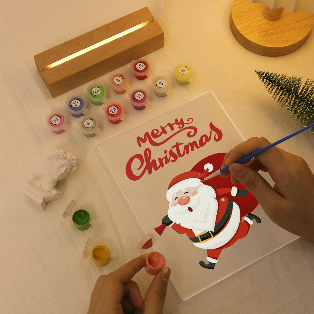 LED Santa with Gifts Paint by Numbers