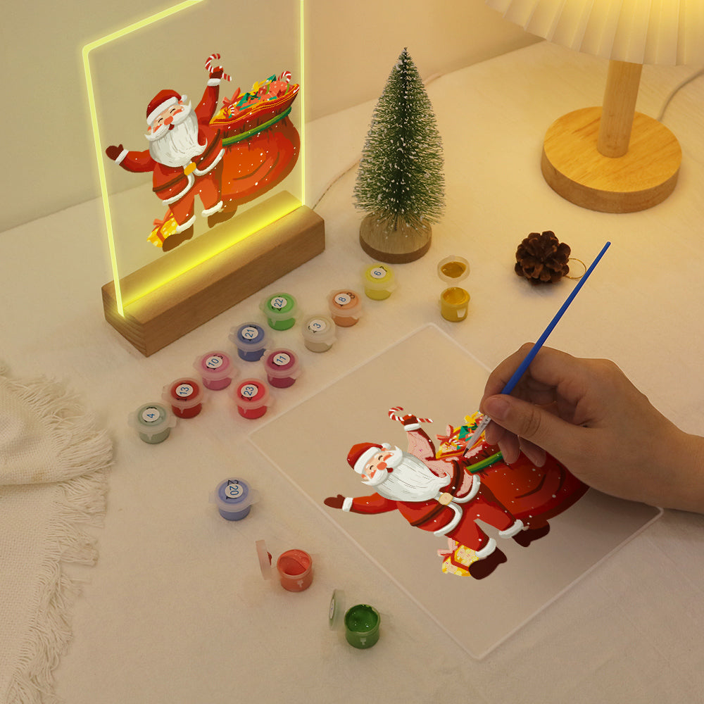 LED Santa with Gifts-2 Paint by Numbers