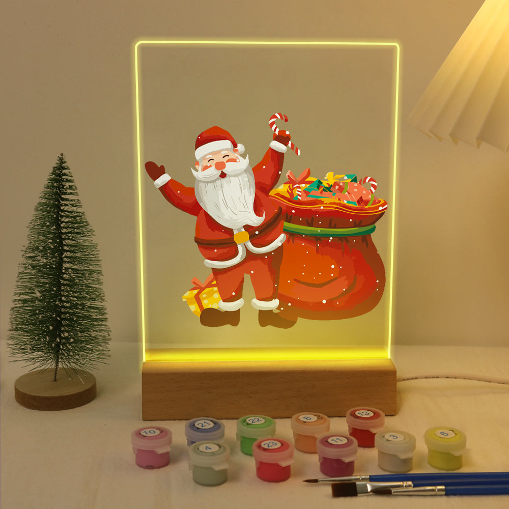 LED Santa with Gifts-2 Paint by Numbers