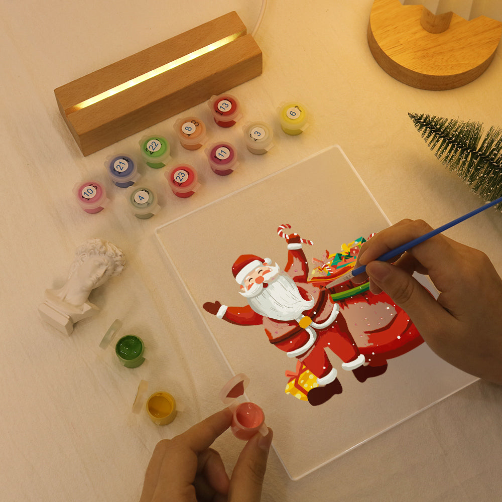 LED Santa with Gifts-2 Paint by Numbers