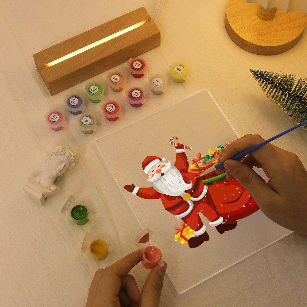 LED Santa with Gifts-2 Paint by Numbers