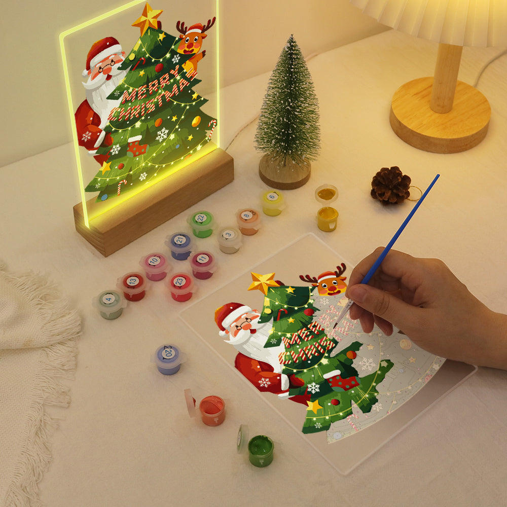 LED Santa and Christmas Tree Paint by Numbers