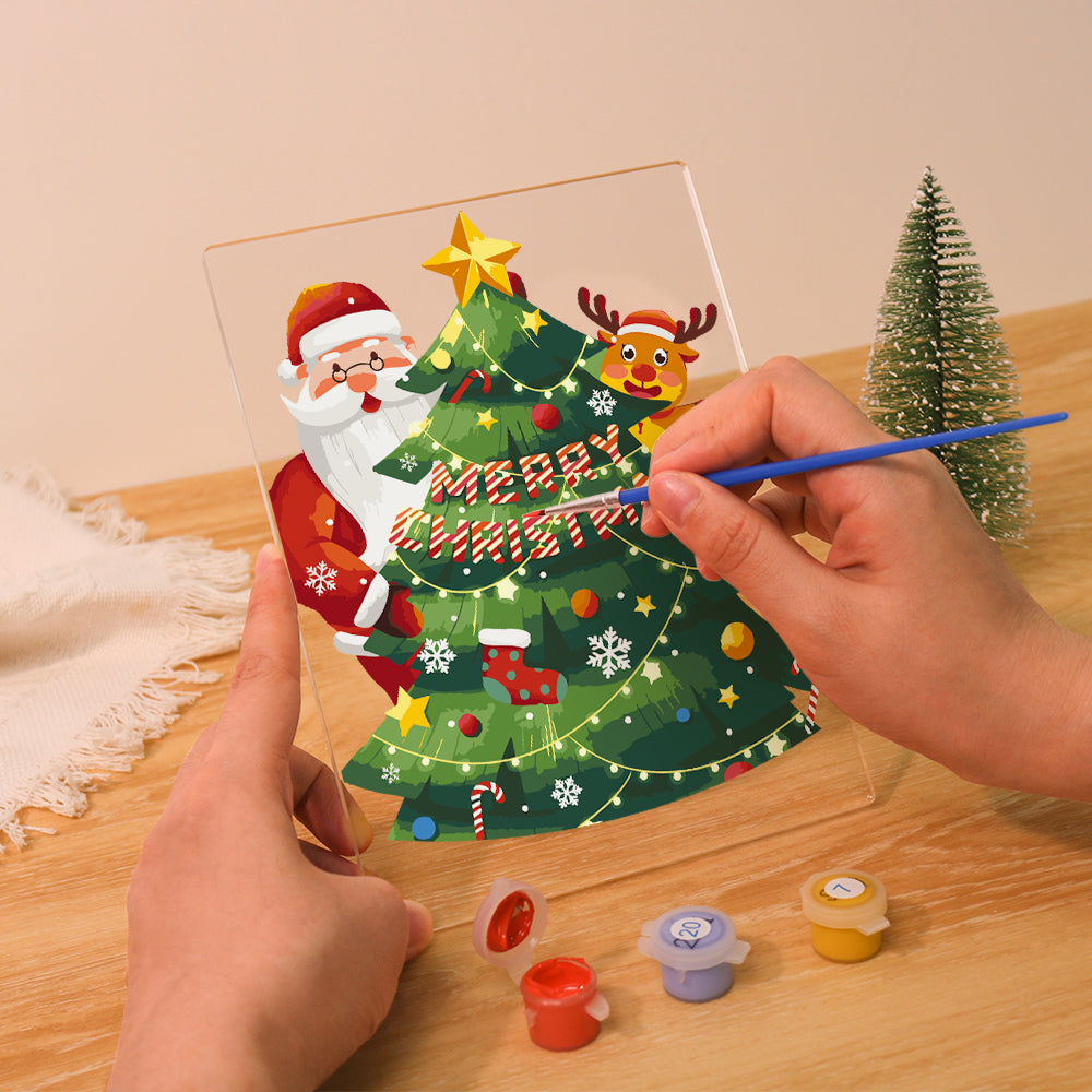 LED Santa and Christmas Tree Paint by Numbers