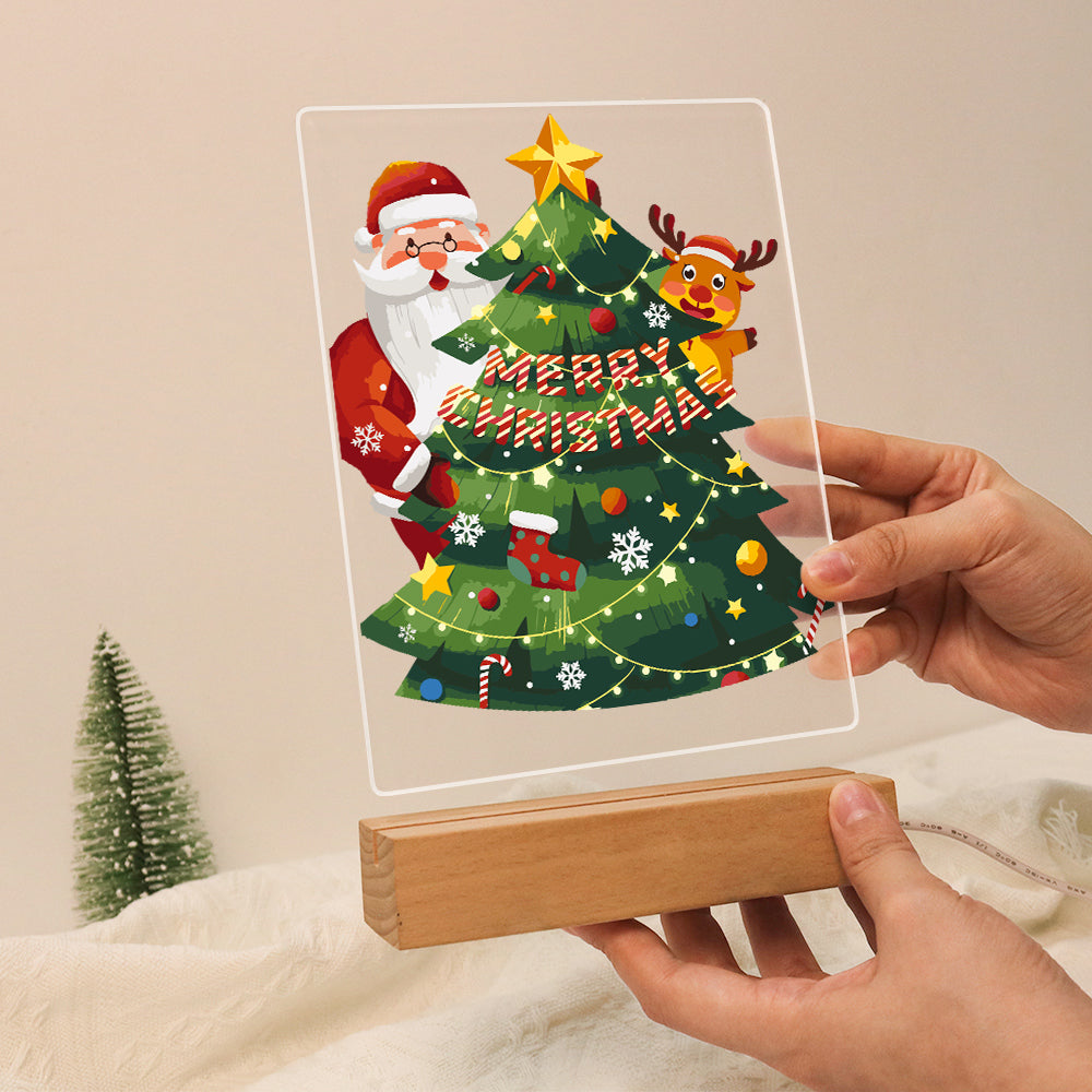 LED Santa and Christmas Tree Paint by Numbers