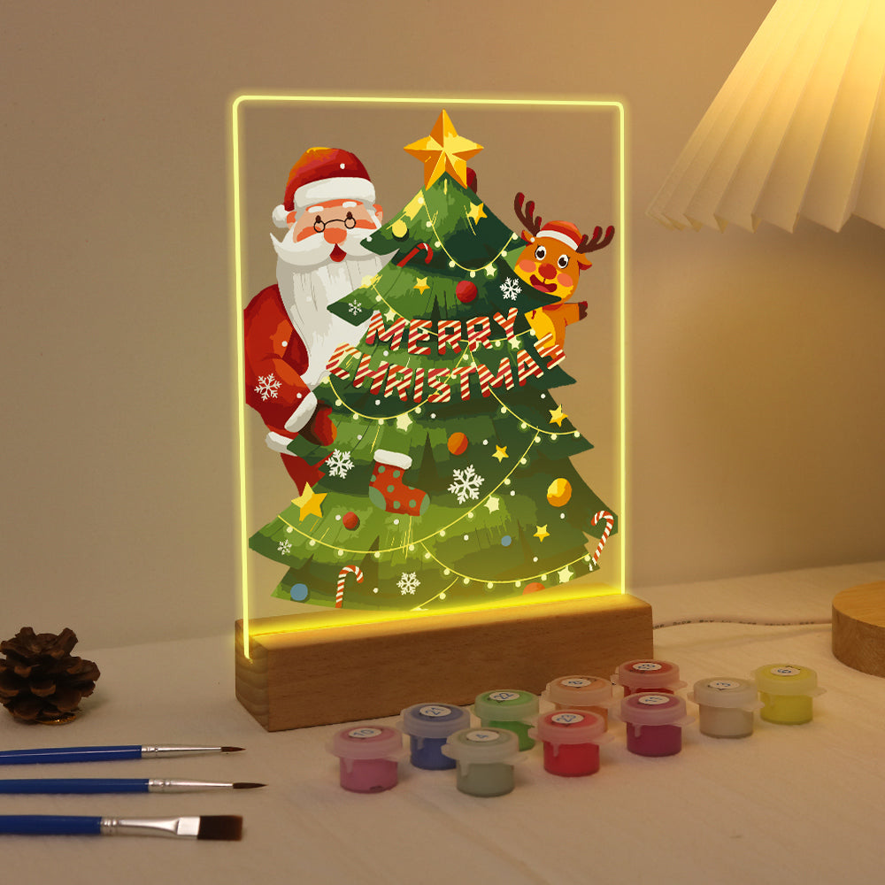 LED Santa and Christmas Tree Paint by Numbers