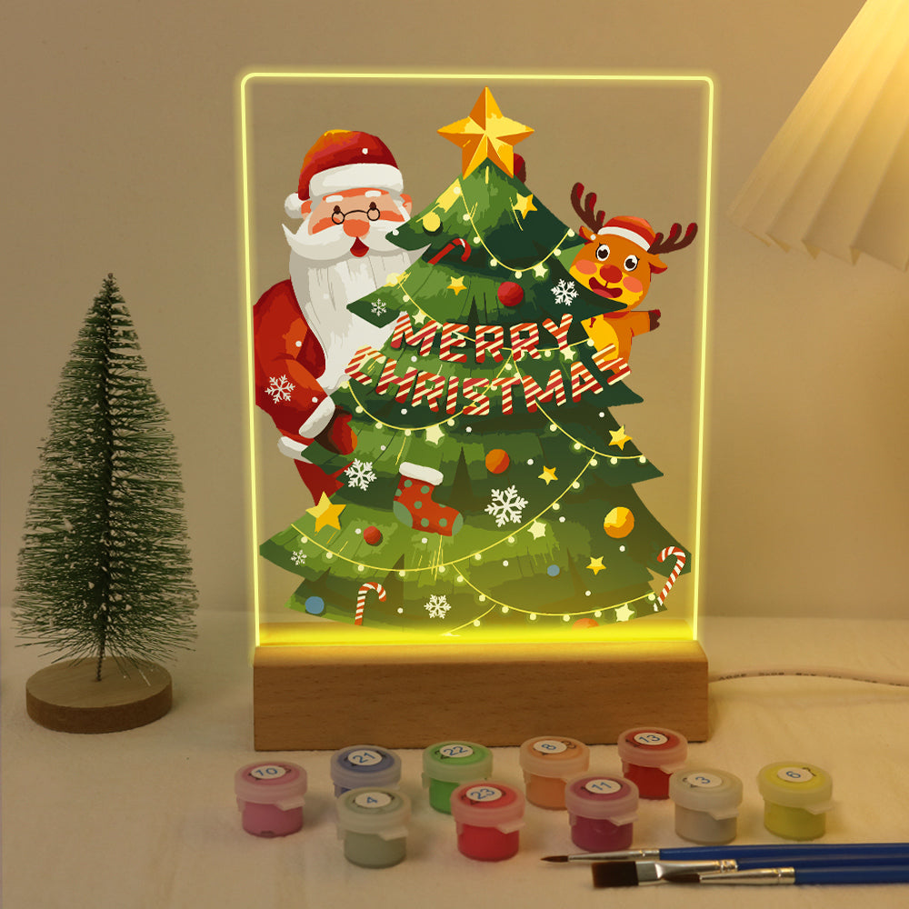 LED Santa and Christmas Tree Paint by Numbers