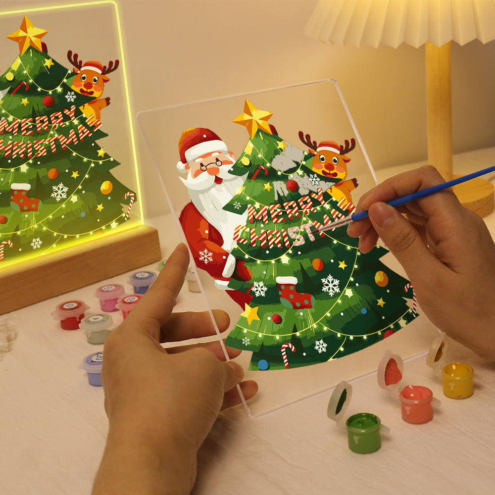 LED Santa and Christmas Tree Paint by Numbers