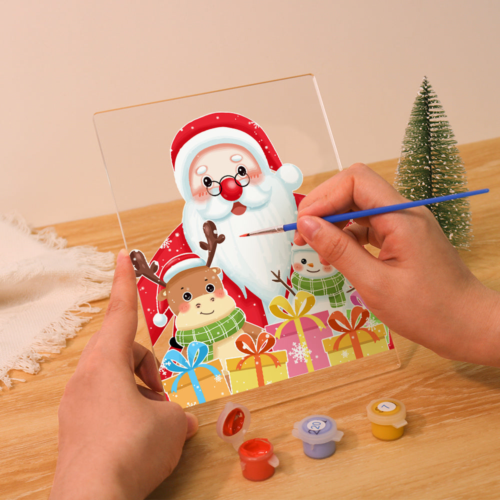 LED Santa with Gift Paint by Numbers