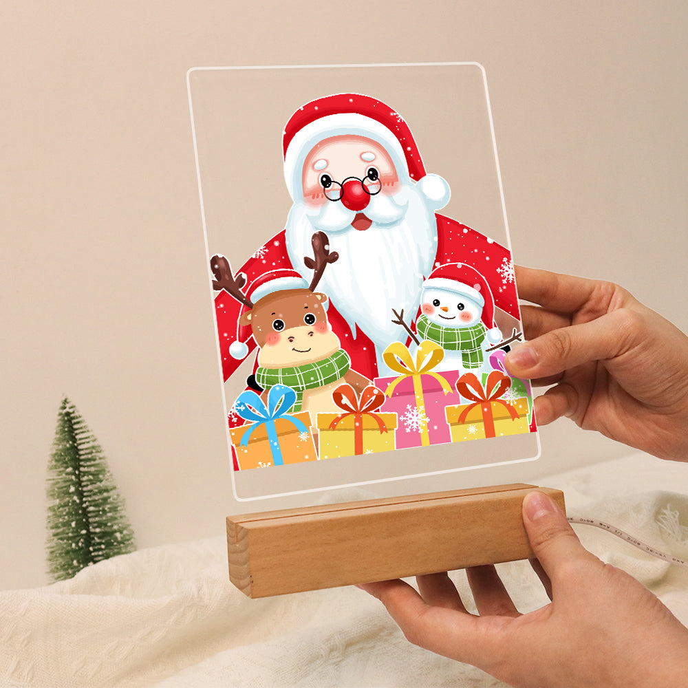 LED Santa with Gift Paint by Numbers