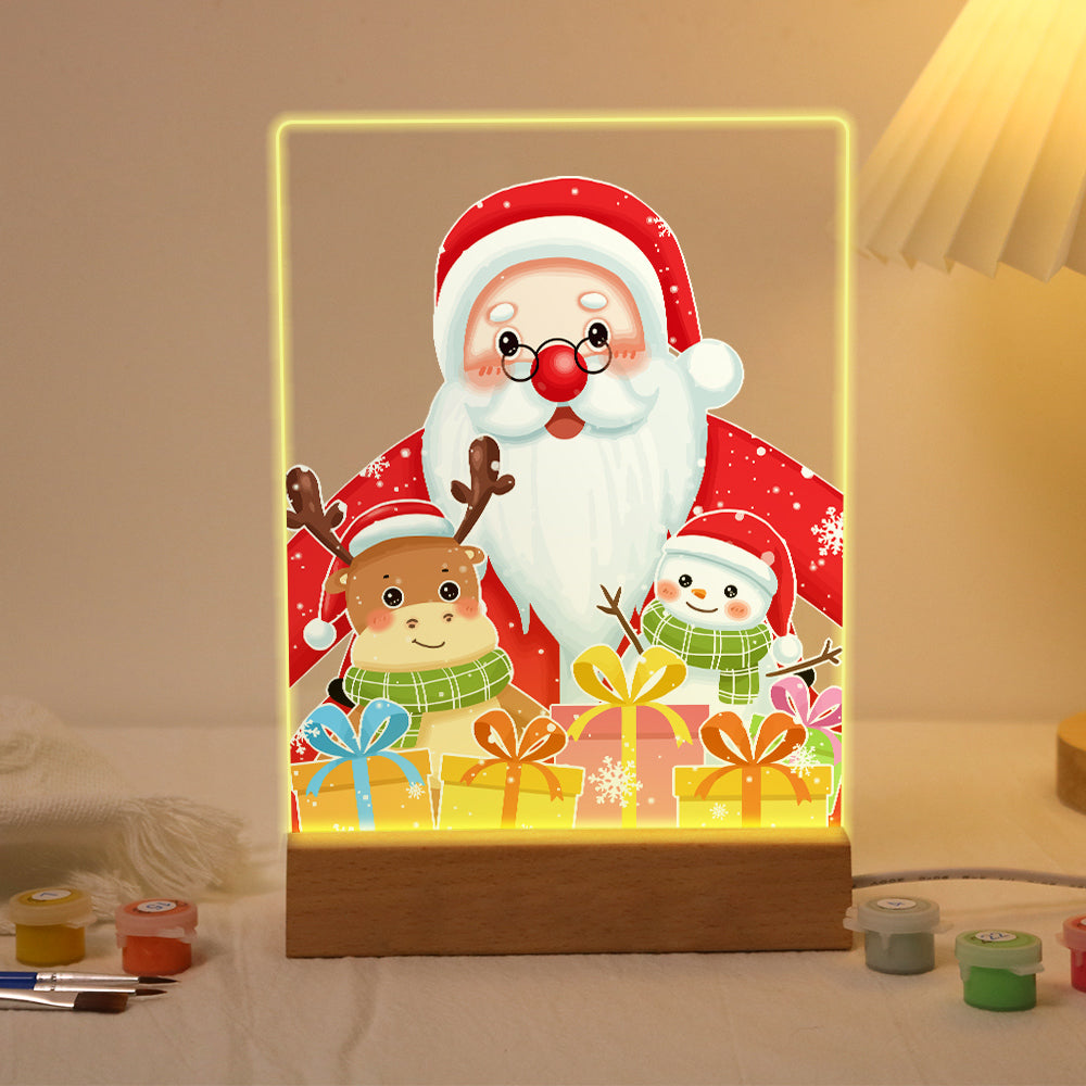 LED Santa with Gift Paint by Numbers