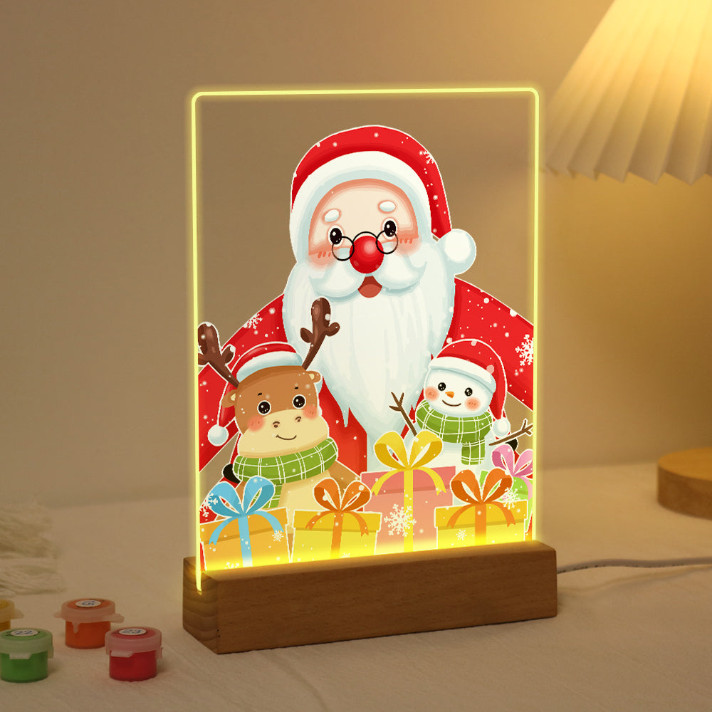 LED Santa with Gift Paint by Numbers