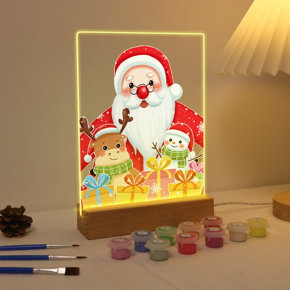 LED Santa with Gift Paint by Numbers
