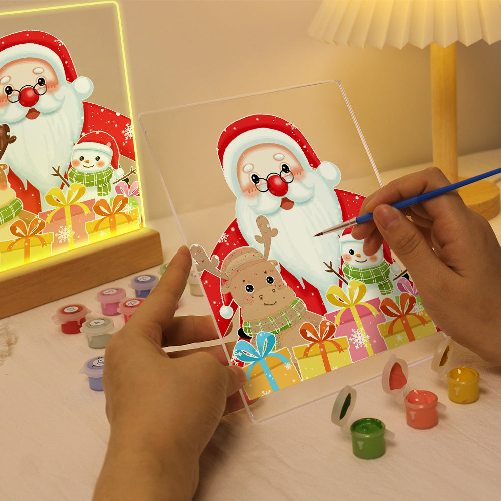 LED Santa with Gift Paint by Numbers