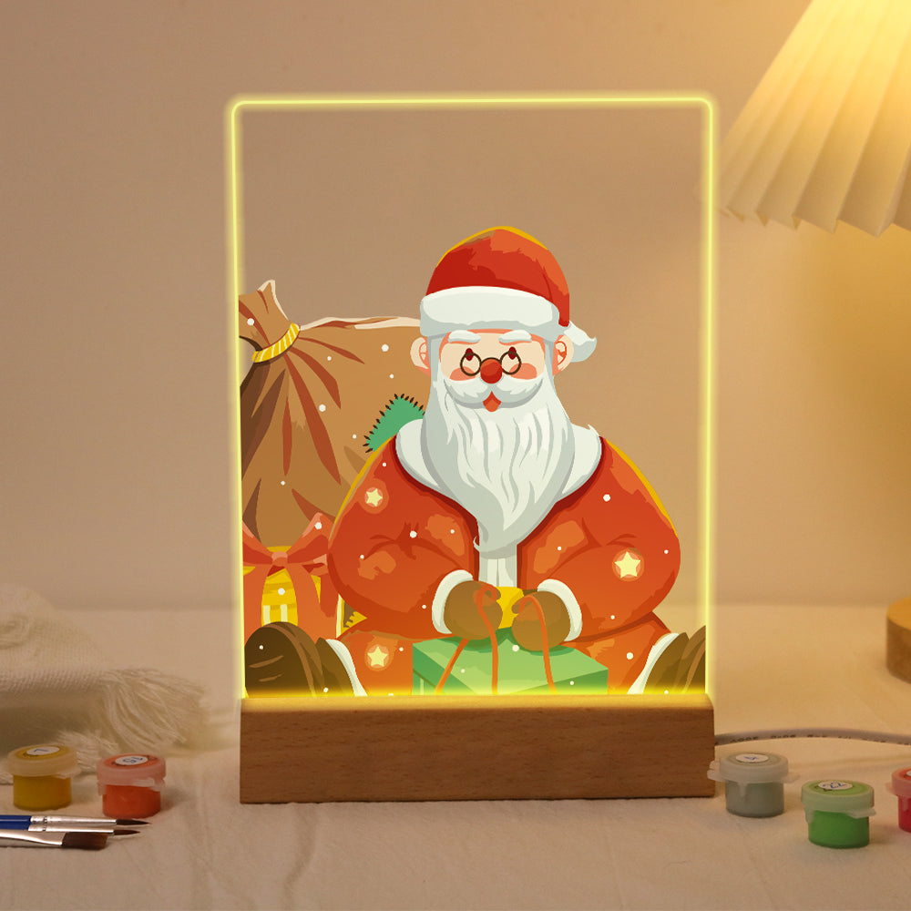 LED Santa Wrapping Gift Paint by Numbers