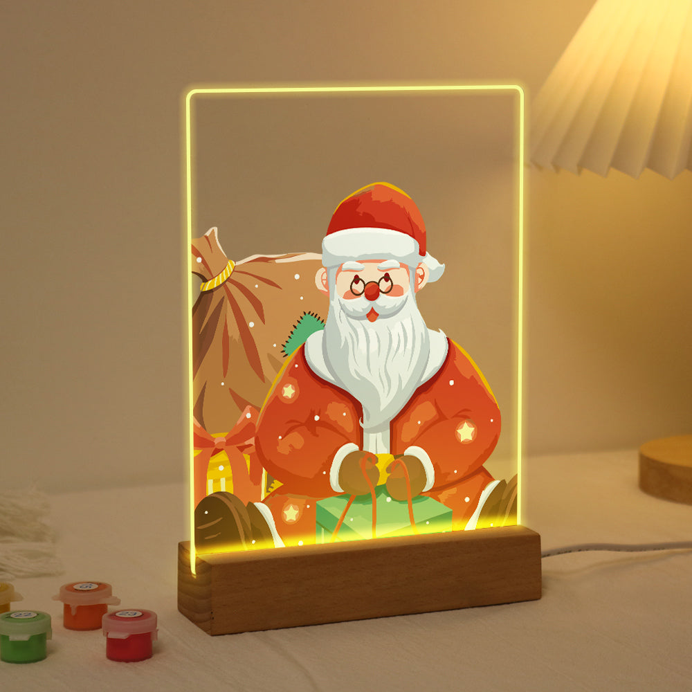 LED Santa Wrapping Gift Paint by Numbers