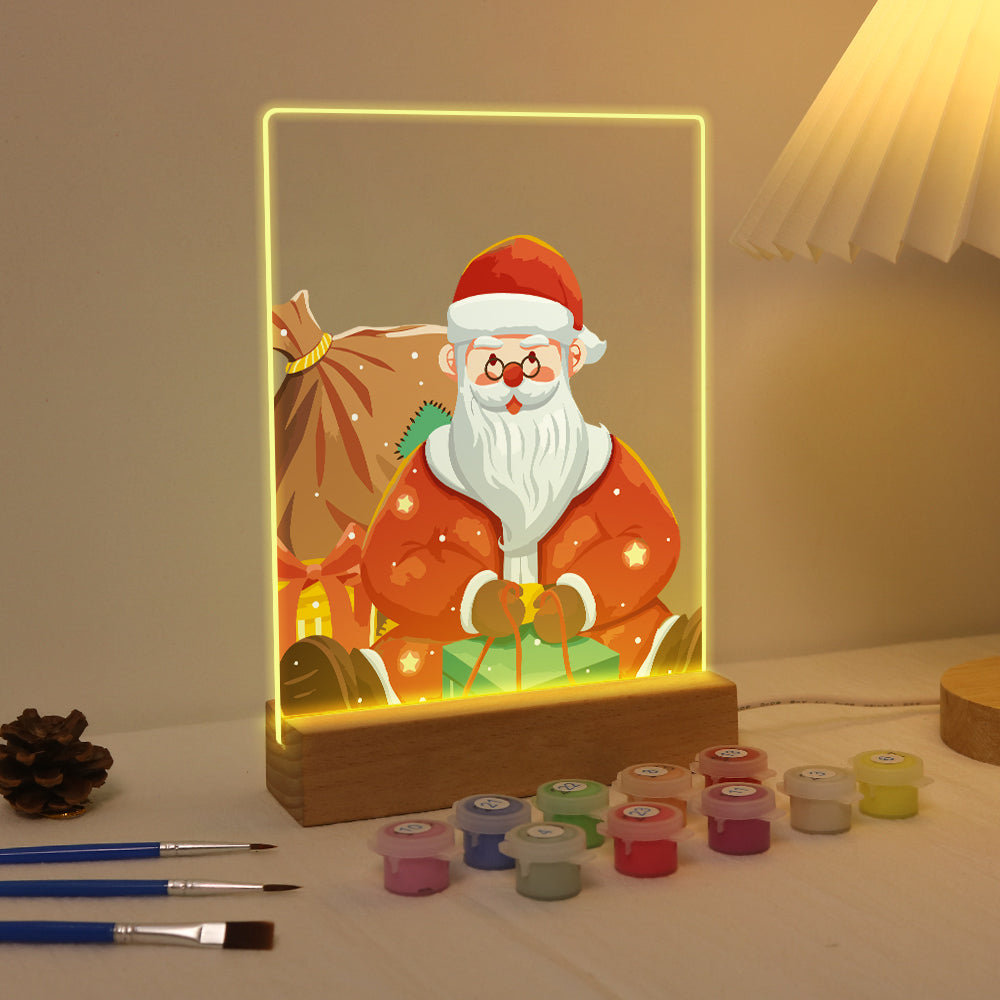 LED Santa Wrapping Gift Paint by Numbers