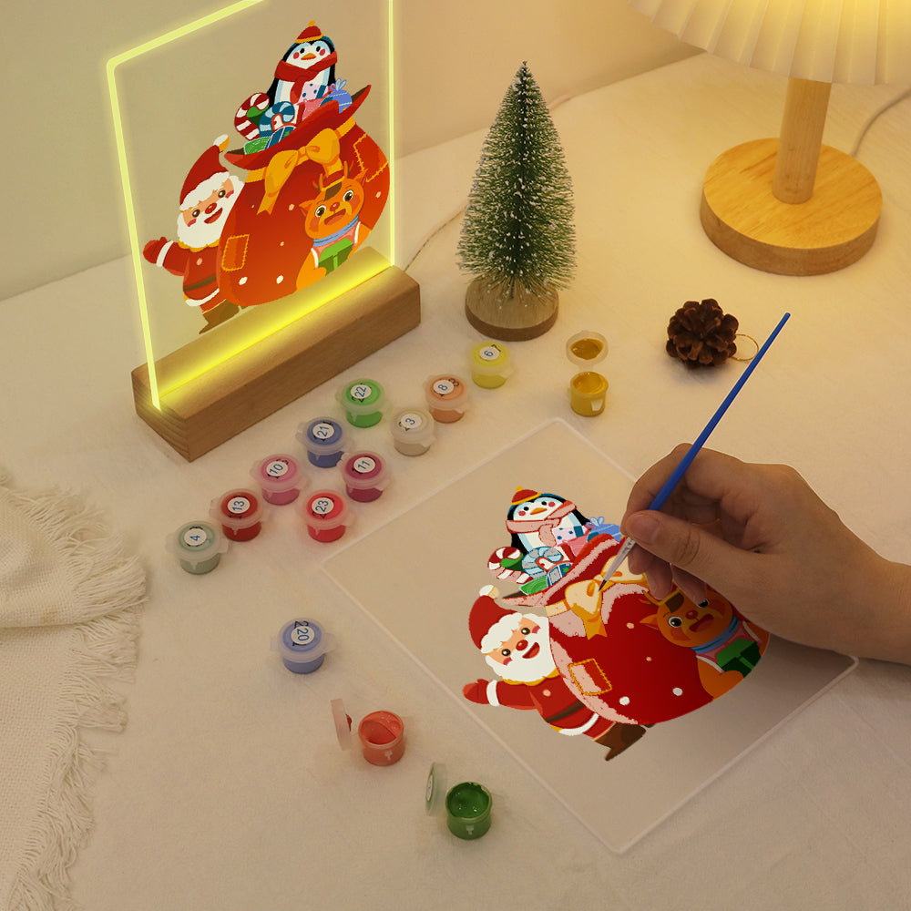 LED Santa in North Pole Paint by Numbers