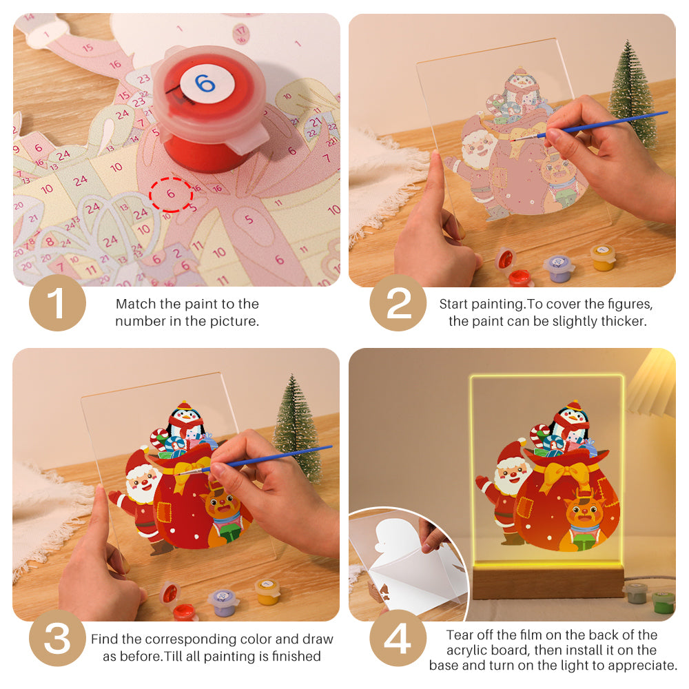 LED Santa in North Pole Paint by Numbers