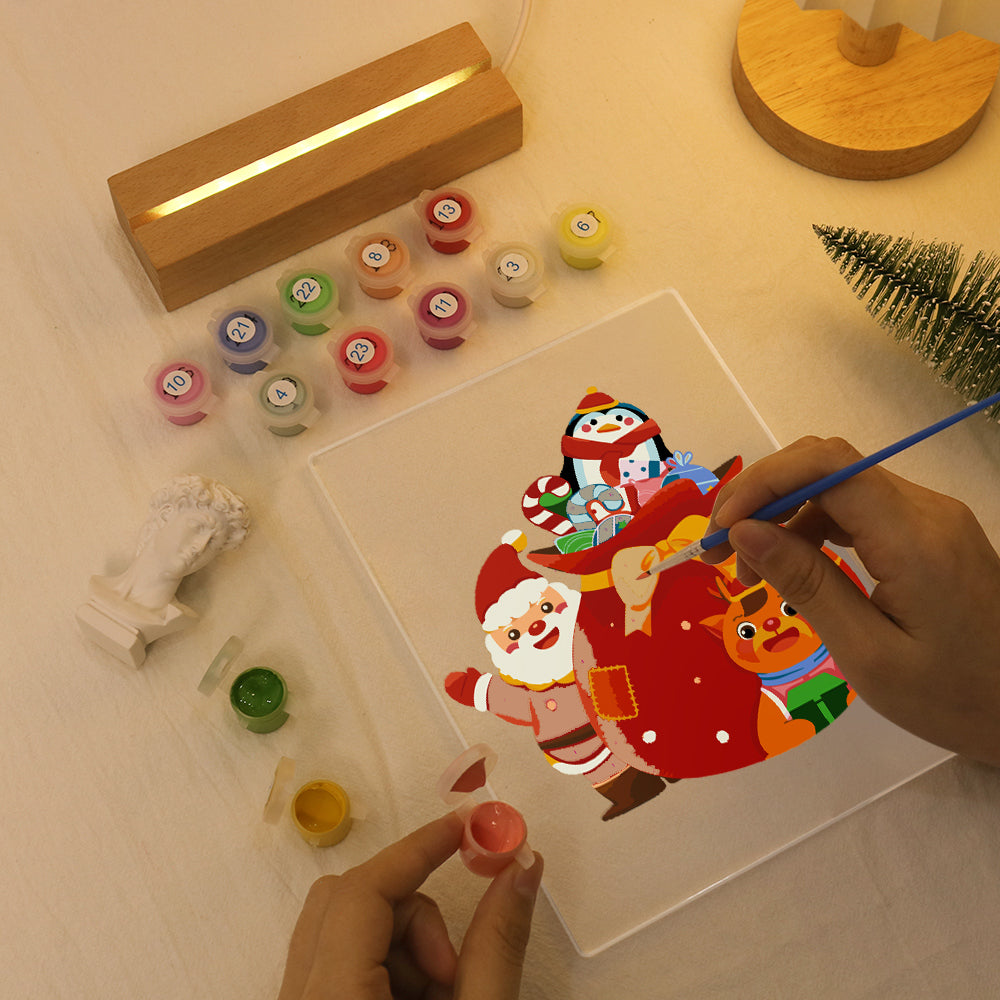 LED Santa in North Pole Paint by Numbers