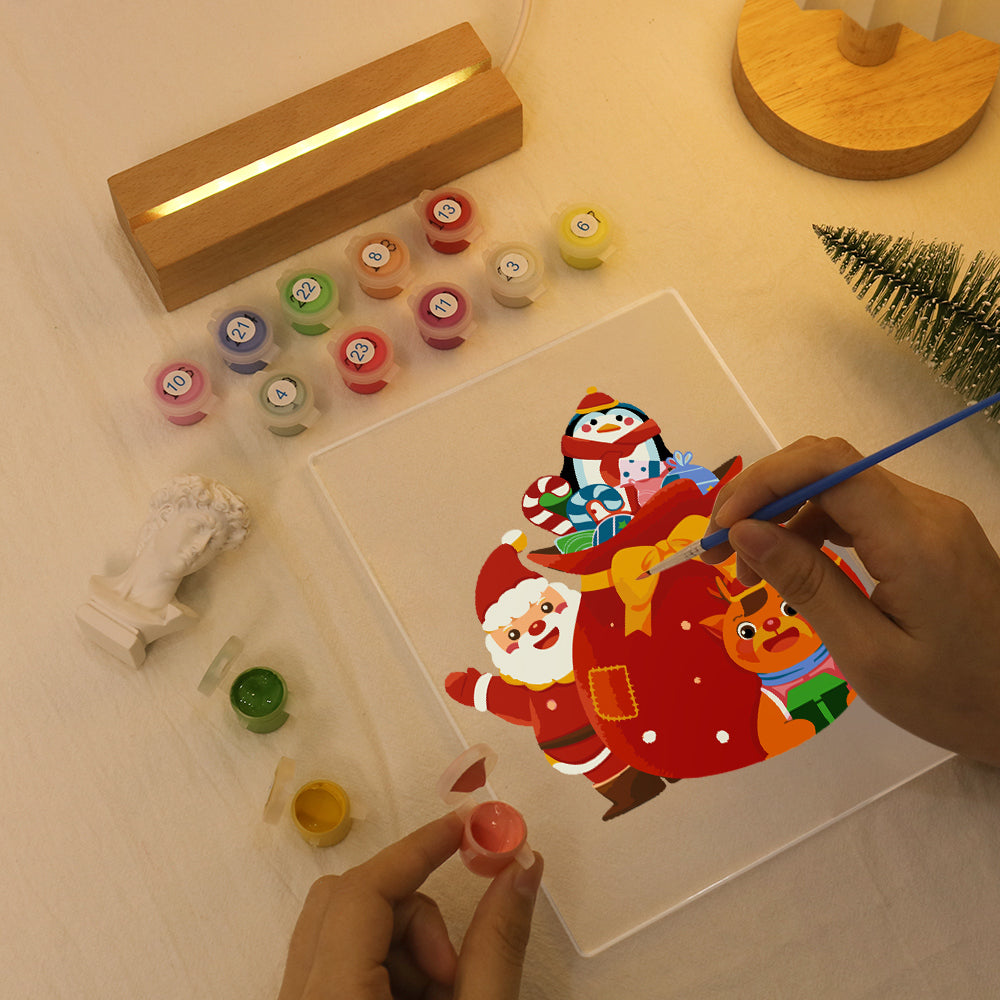 LED Santa in North Pole Paint by Numbers