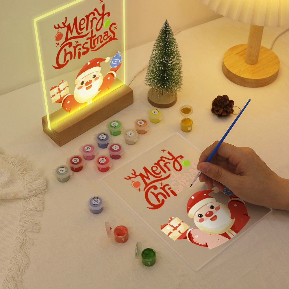 LED Santa Wishing Merry Christmas Paint by Numbers