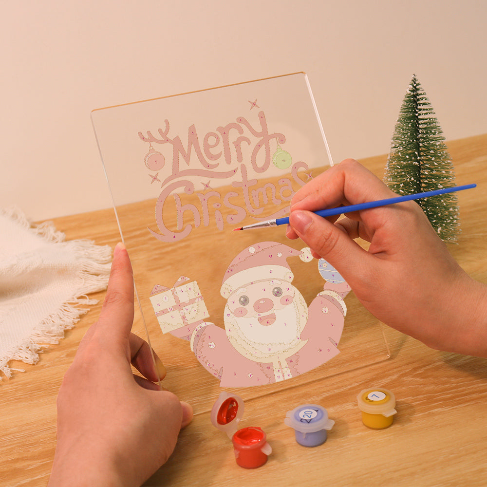 LED Santa Wishing Merry Christmas Paint by Numbers