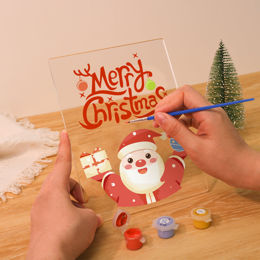 LED Santa Wishing Merry Christmas Paint by Numbers