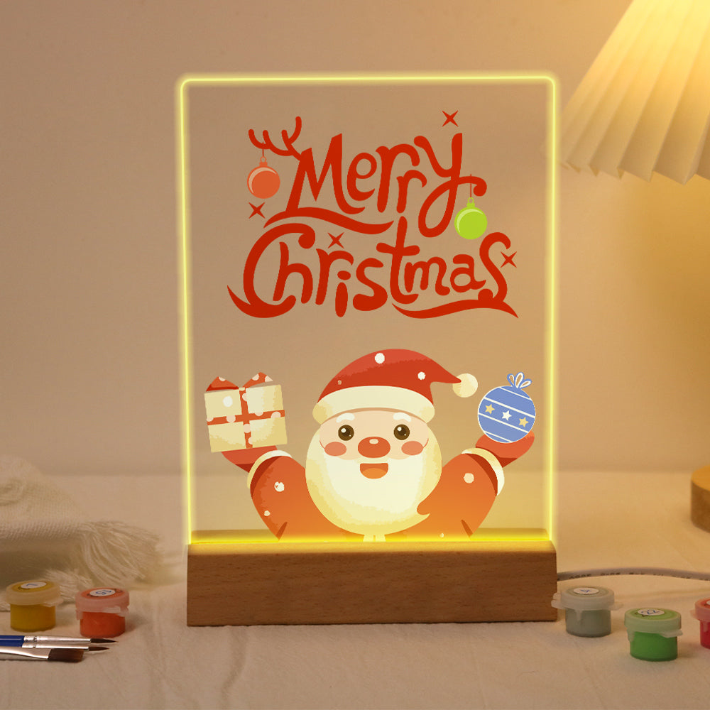 LED Santa Wishing Merry Christmas Paint by Numbers