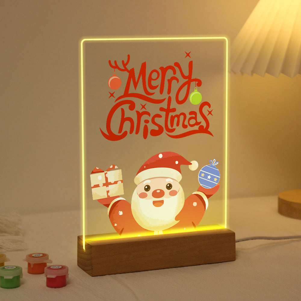 LED Santa Wishing Merry Christmas Paint by Numbers
