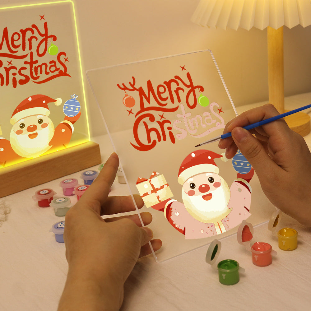 LED Santa Wishing Merry Christmas Paint by Numbers