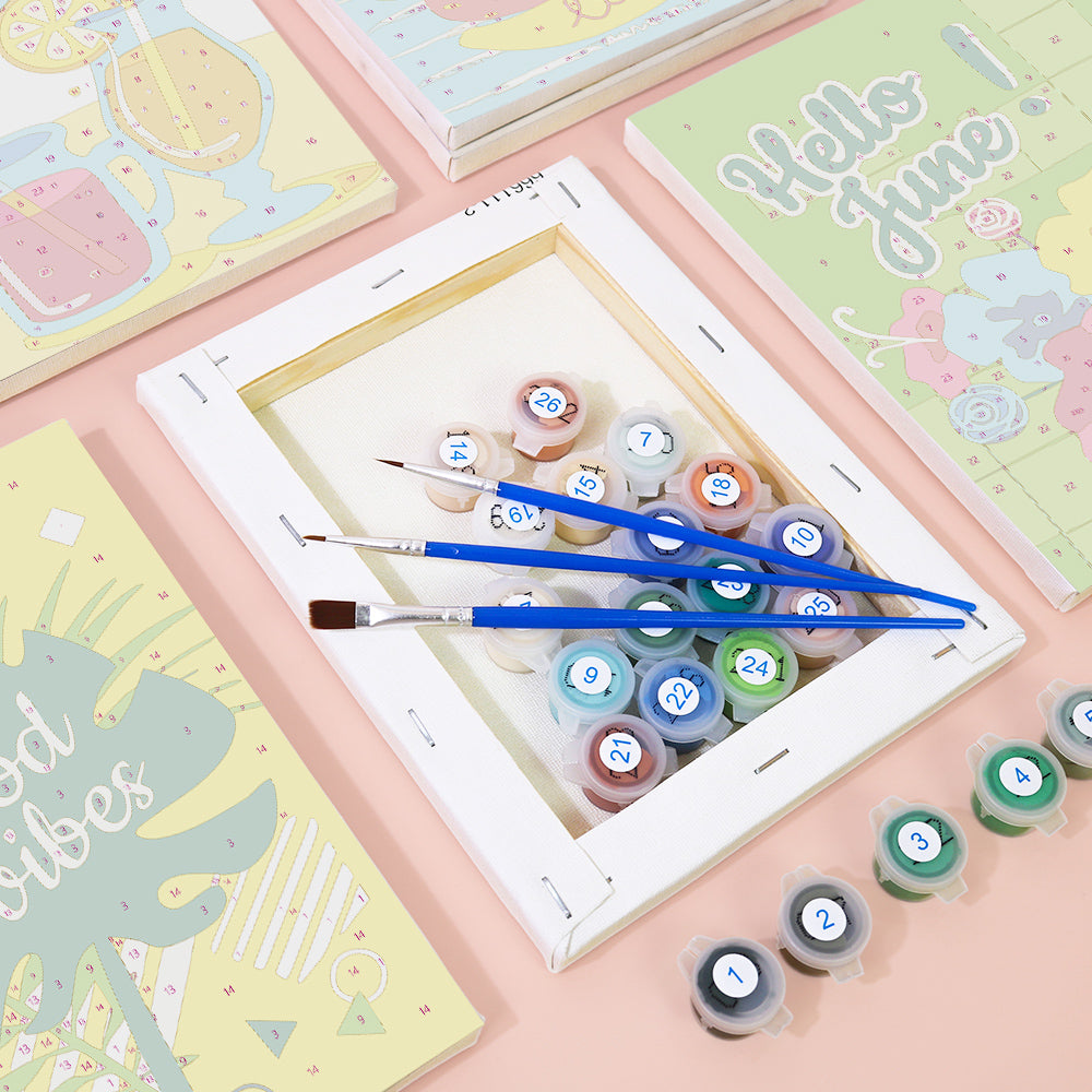 Hello June 6 Pack Mini Paint by Numbers Kit