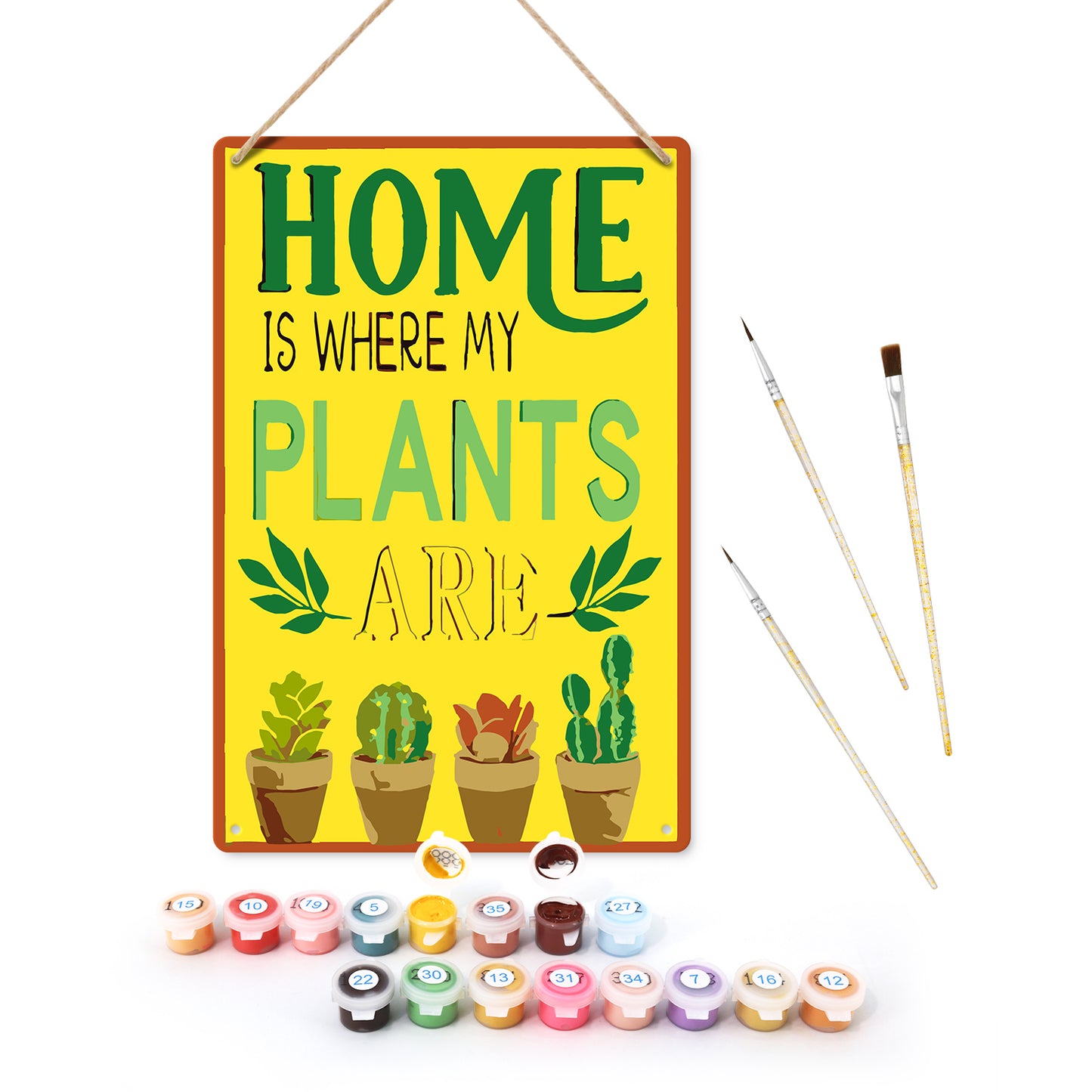 Home is Where My Plants Are – Vintage Paint by Numbers