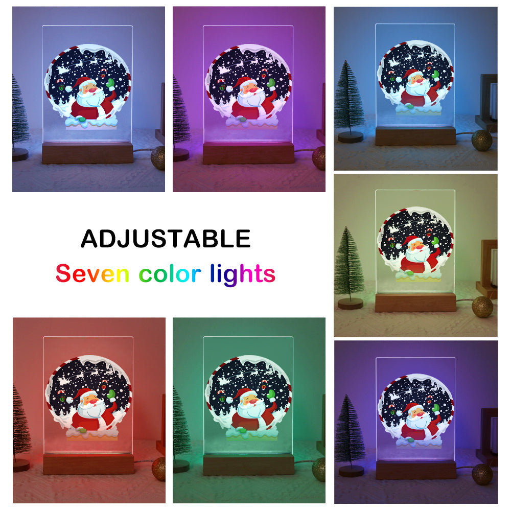 LED Santa in a Snoglobe Paint by Numbers