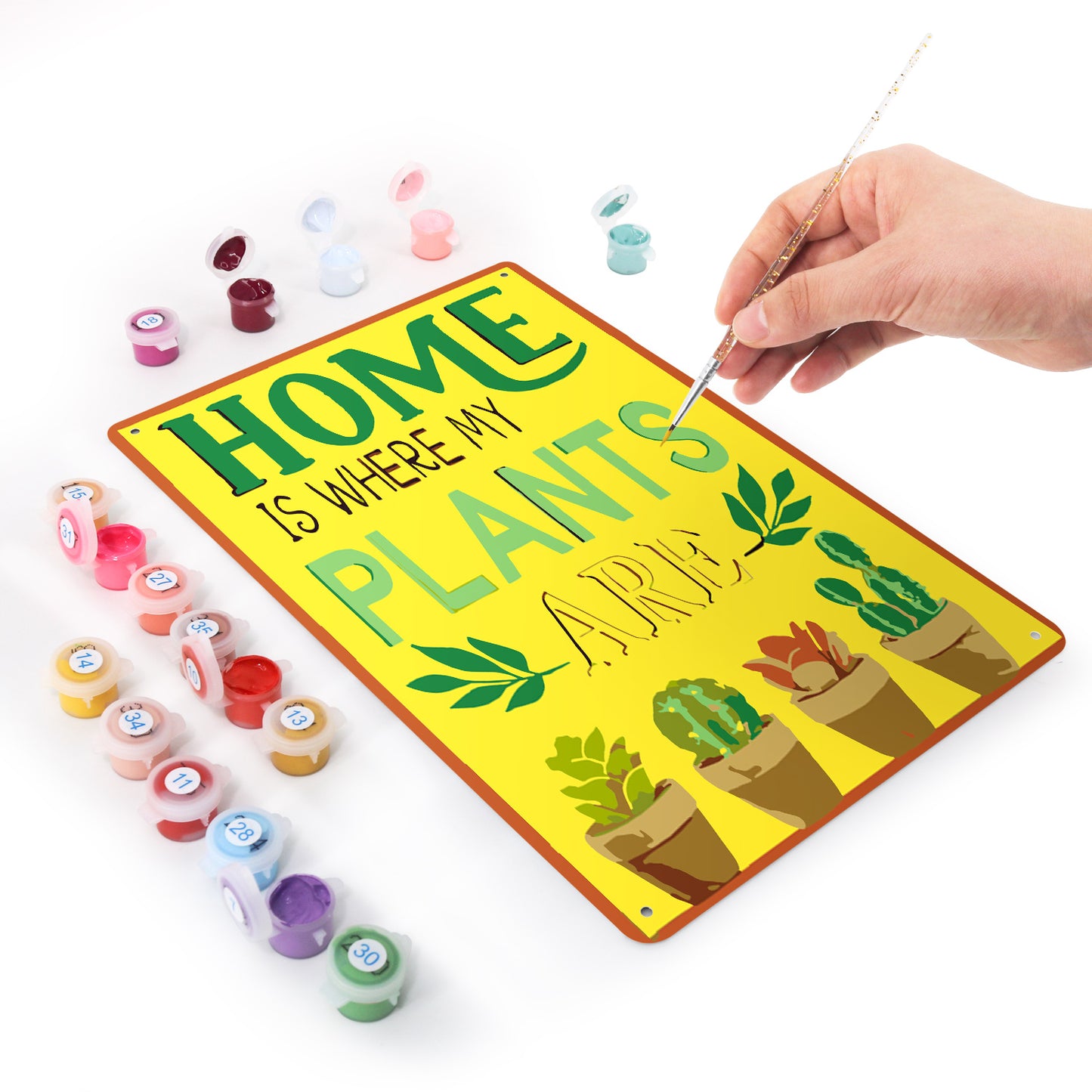 Home is Where My Plants Are – Vintage Paint by Numbers