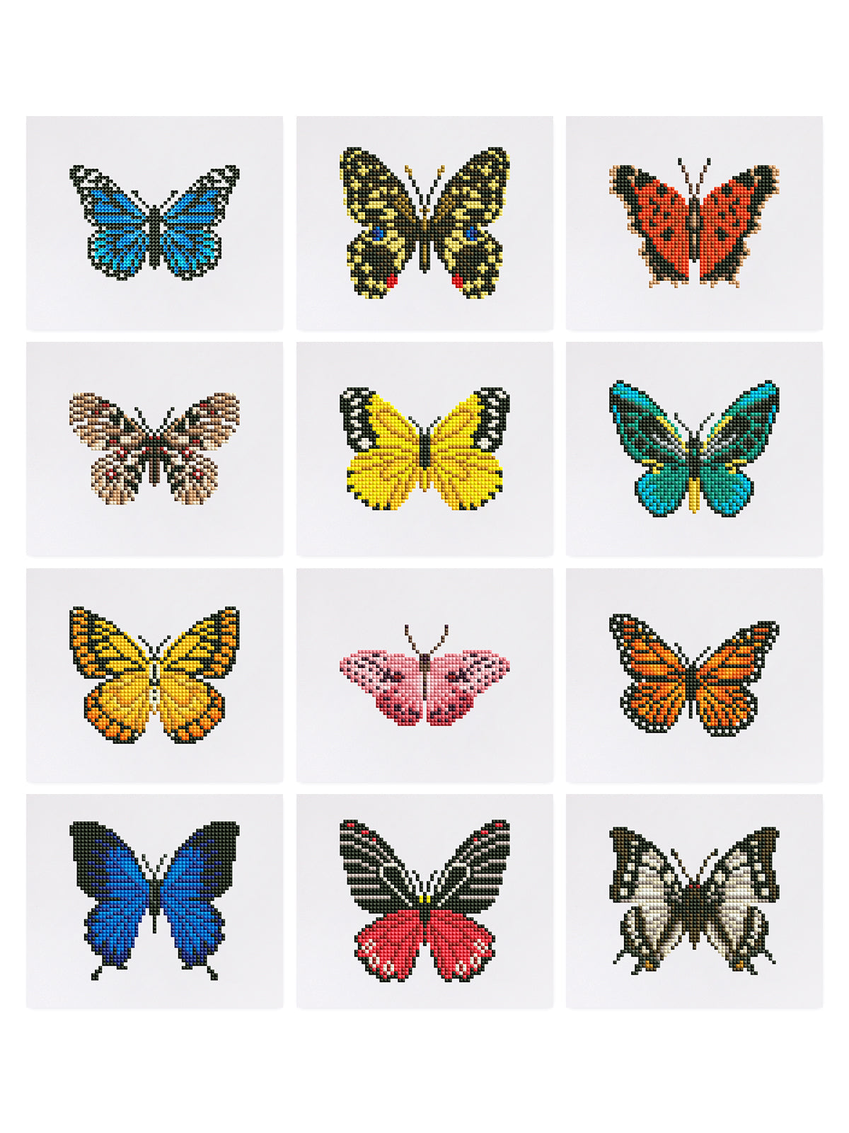12 Assorted Butterfly Diamond Paintings - Set 1