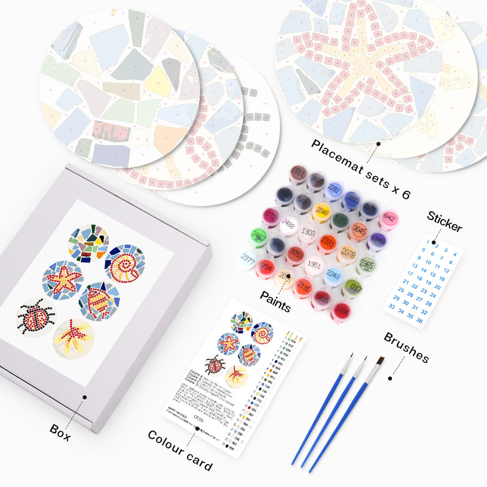 6 Piece Christmas Placemat Set 20cm - Set 8