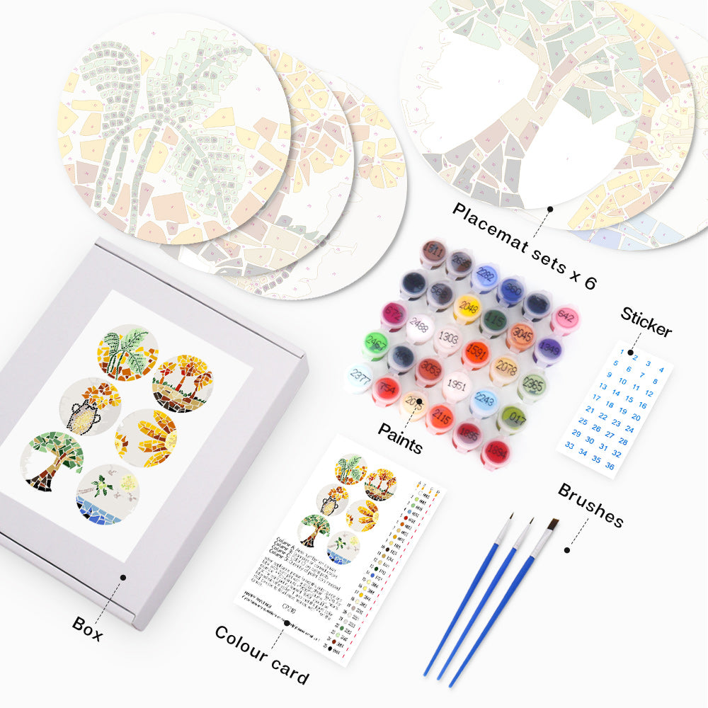 6 Piece Christmas Placemat Set 20cm - Set 12