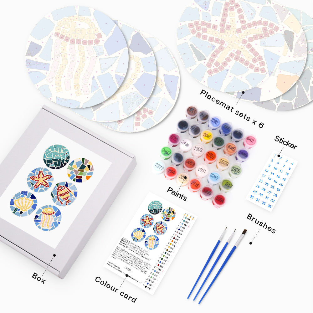 6 Piece Christmas Placemat Set 20cm - Set 10