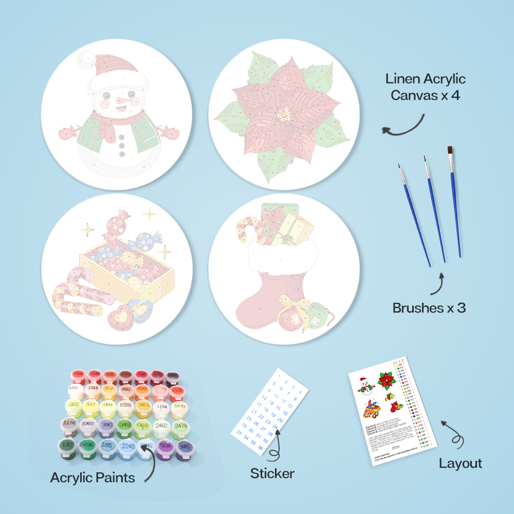 6 Piece Christmas Placemat Set 20cm - Set 28